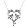 Stainless Steel Dragon Necklace Heart Shape Love Symbol Pendant Jewelry Pendant Necklace