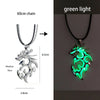 Stainless Steel Chain Luminous Dragon Pendant Glowing Necklace Night Glow In The Dark Necklace