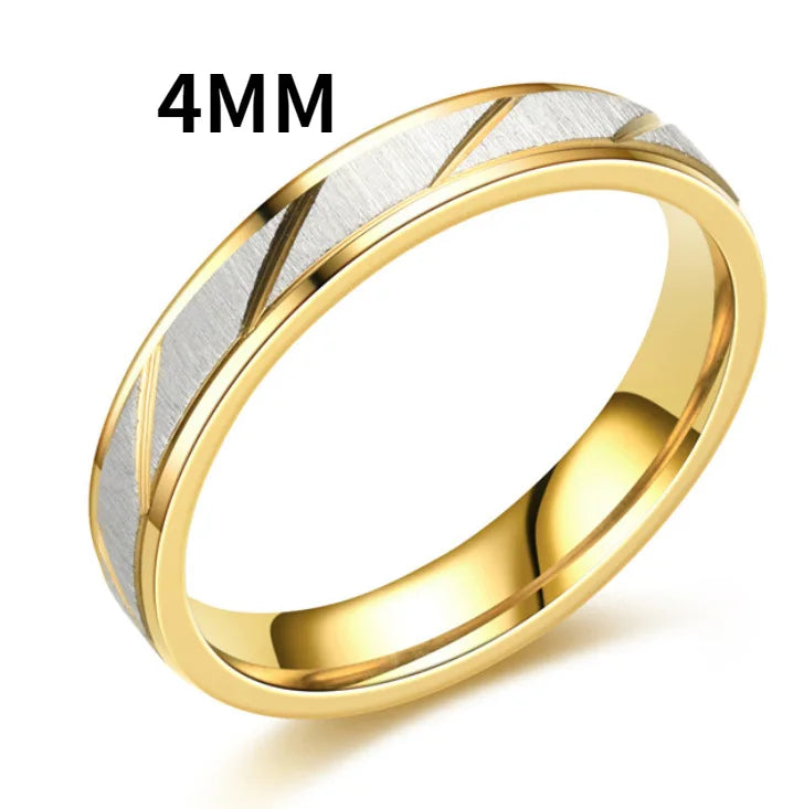 Wave Pattern Couple Rings Men Women High Quality Stainless Steel Ring Engagement Wedding Rings Jewelry