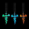 Stainless Steel Chain Luminous Dragon Pendant Glowing Necklace Night Glow In The Dark Necklace