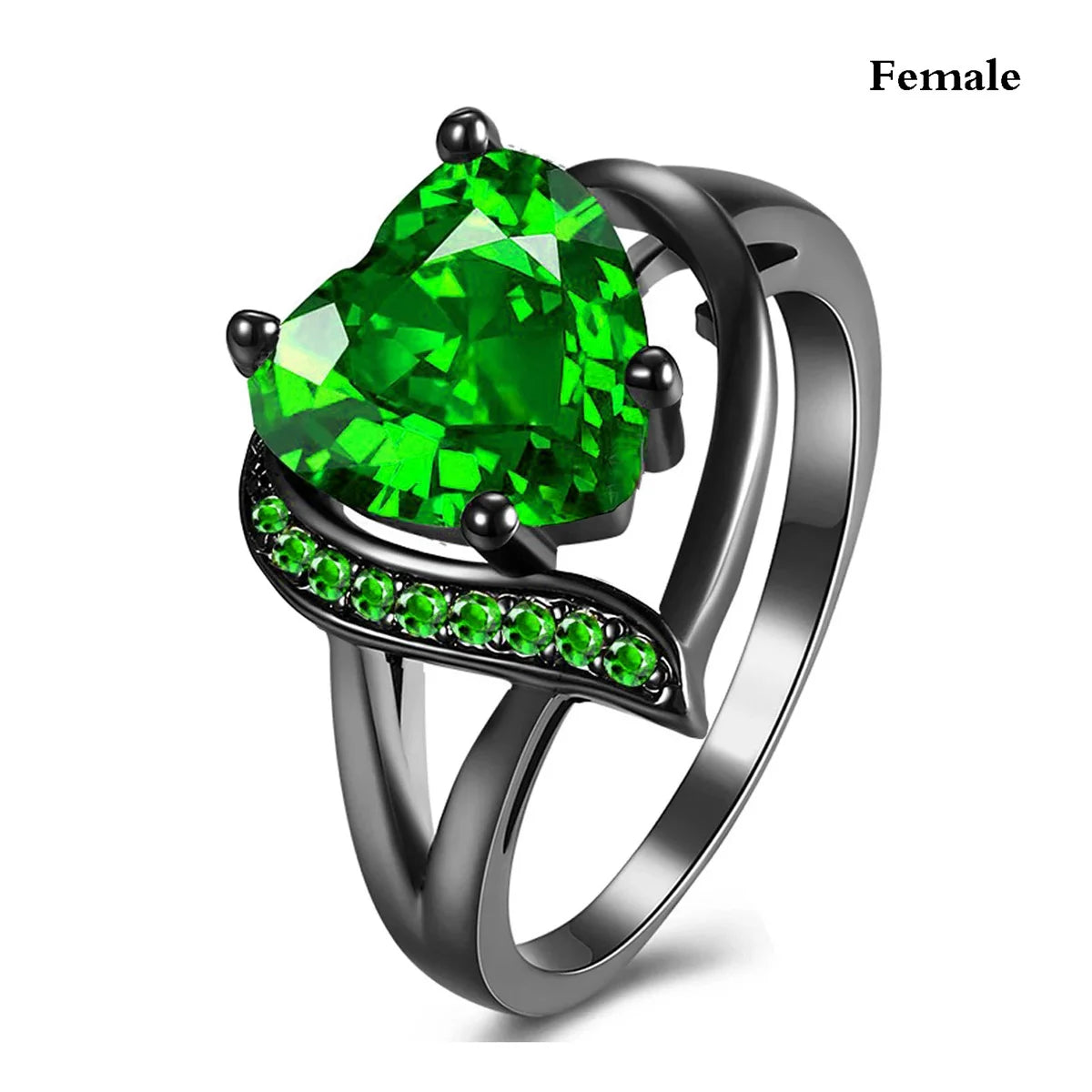 Fashion Couple Promise Rings Romantic Women Heart Blue Rhinestones Zircon Ring Men Stainless Steel Celtic Dragon Ring Jewelry