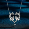 Stainless Steel Dragon Necklace Heart Shape Love Symbol Pendant Jewelry Pendant Necklace