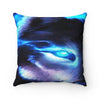 Blue Eyes Wolf Polyester Square Pillow