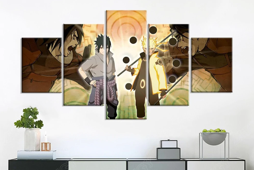 5 Panel Canvas Naruto Poster Wall Art Anime Naruto Sasuke Posters Canvas Prints Walls Decor