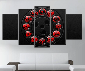 5 Panel Canvas Naruto Sharingan Anime Home Decor Living Room Wall Art Sharingan Eyes Canvas