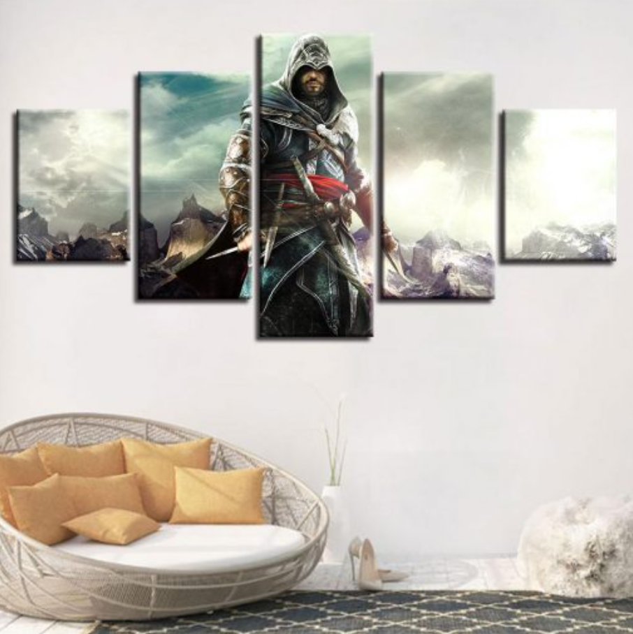 Assassin's Creed Brotherhood 5 Pieces Wall Art Canvas Painting Room Home Decor 5 Panel Canvas