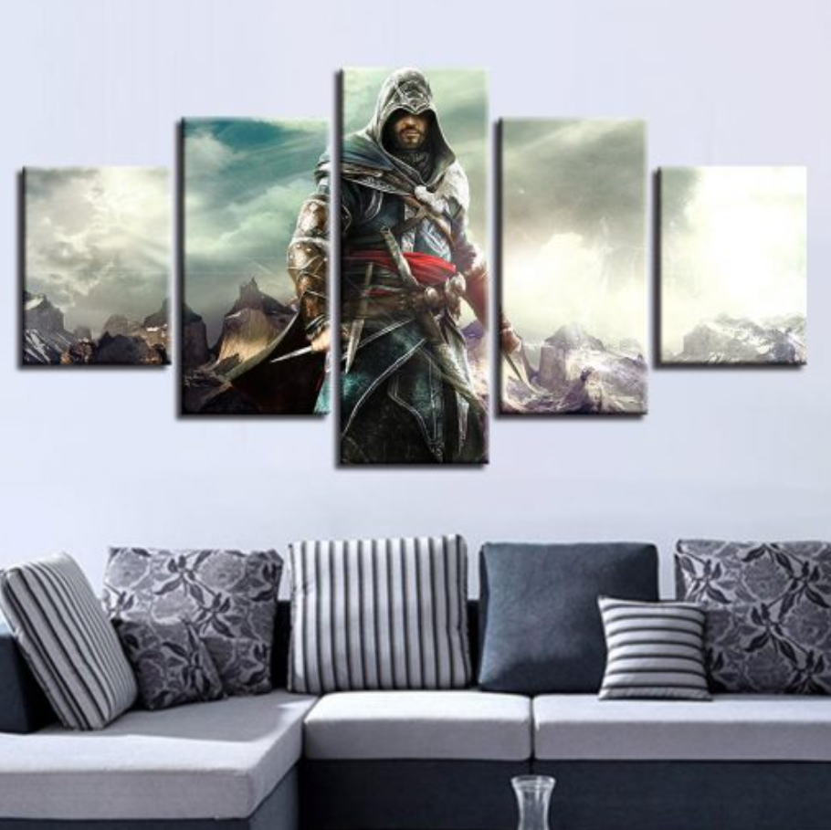 Assassin's Creed Brotherhood 5 Pieces Wall Art Canvas Painting Room Home Decor 5 Panel Canvas