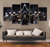 5 Pieces Assassin's Creed Posters Different Canvas Art Wall Assassin's Creed Decor 5 Panel Canvas