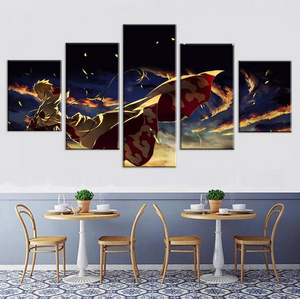 Naruto 7th Hokage Canvas Paintings Living Room Home Decorative 5 Pieces Naruto Pictures Wall Art Framework Animation Canvas