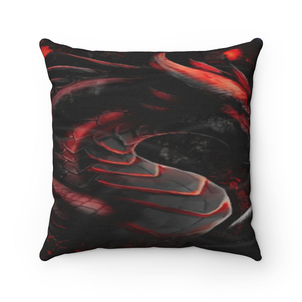 Red Dragon Blue Wolf Polyester Square Pillow