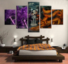 Naruto Sasuke Final Valley Fight 5-Panel Canvas Wall Art Anime Print Decor Canvas