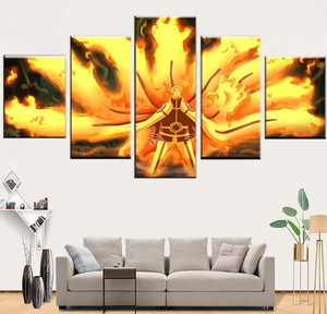 Canvas Painting Art Wall 5 Panel Animation Naruto 7th Hokage Bijuu Nine Tails Sage Mode Living Room Home Decoration Poster Picture Canvas
