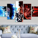 Canvas Painting Prints 5 Panel Kurosaki Ichigo Bleach Anime Home Decor Canvas