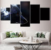 Black Wolf Alpha 5 Piece Canvas Wall Art Living Room Home Decor 5 Panel Painting Canvas