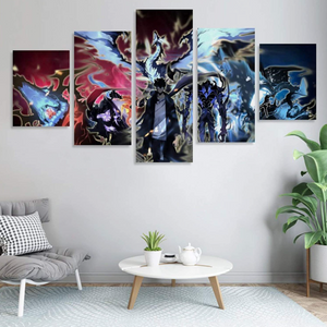Solo Leveling Sung Jin Woo Army 5 Piece Canvas Home Decor Painting Art Wall Canvas