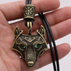 Green Black Red Eyes Wolf Different Amulet Pendant Nordic Bead Valknut Trinity Viking Necklace Talisman Wicca Jewelry