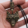 Green Black Red Eyes Wolf Different Amulet Pendant Nordic Bead Valknut Trinity Viking Necklace Talisman Wicca Jewelry