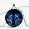 Gothic Custom Necklace Nordic Glass Wolf Cabochon Dark Necklace Pendant Jewelry