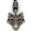 Green Black Red Eyes Wolf Different Amulet Pendant Nordic Bead Valknut Trinity Viking Necklace Talisman Wicca Jewelry