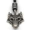 Green Black Red Eyes Wolf Different Amulet Pendant Nordic Bead Valknut Trinity Viking Necklace Talisman Wicca Jewelry