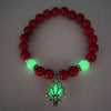 Natural Stones Luminous Glowing In The Dark Lotus Flower Shaped Charm Bracelet Different Colors Jewelry