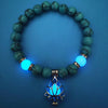 Natural Stones Luminous Glowing In The Dark Lotus Flower Shaped Charm Bracelet Different Colors Jewelry