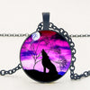 Gothic Custom Necklace Nordic Glass Wolf Cabochon Dark Necklace Pendant Jewelry