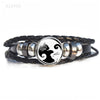 Black White Tai Chi Snap Button Bracelet Different Design Yin Yang Jewelry Steampunk Leather Bangle Weave Jewelry Bracelet