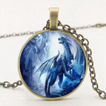 Ice Blue Dragon Pendant Necklace Jewelry Dragon Necklace Ice Blue Queen Pendant