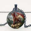 Western Red Dragon Wings Dragon Pendant Necklace Jewelry Red Dragon Pendant Necklace