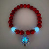 Natural Stones Luminous Glowing In The Dark Lotus Flower Shaped Charm Bracelet Different Colors Jewelry