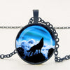 Gothic Custom Necklace Nordic Glass Wolf Cabochon Dark Necklace Pendant Jewelry