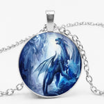 Ice Blue Dragon Pendant Necklace Jewelry Dragon Necklace Ice Blue Queen Pendant