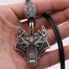 Green Black Red Eyes Wolf Different Amulet Pendant Nordic Bead Valknut Trinity Viking Necklace Talisman Wicca Jewelry