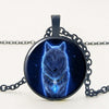 Gothic Custom Necklace Nordic Glass Wolf Cabochon Dark Necklace Pendant Jewelry