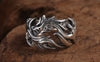 Real Silver Hollow Dragon Ring Sterling Silver Thai Silver Retro Dragon Trendy Ring Jewelry