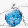 Gothic Custom Necklace Nordic Glass Wolf Cabochon Dark Necklace Pendant Jewelry