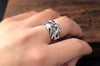 Real Silver Hollow Dragon Ring Sterling Silver Thai Silver Retro Dragon Trendy Ring Jewelry