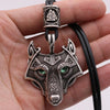 Green Black Red Eyes Wolf Different Amulet Pendant Nordic Bead Valknut Trinity Viking Necklace Talisman Wicca Jewelry