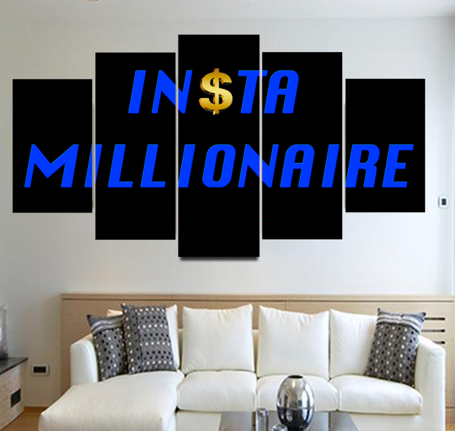 Insta Millionaire 5 Pieces Canvas Home Decor Wall Art Poster 5 Panel Canvas