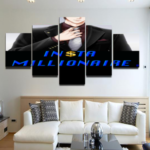 Insta Millionaire 5 Piece Suit Canvas Living Room Home Decorations Wall Art 5 Panel Canvas