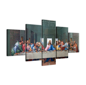 Jesus Painting Canvas Wall Art 5 Pieces Last Supper Landscape Poster Canvas Living Room Decoration Pictures