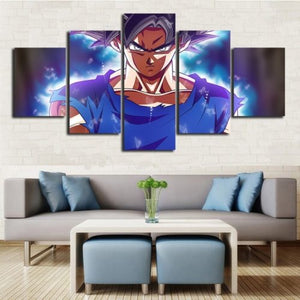 Dragon Ball Super Ultra Instinct Goku 5 Pieces Canvas Living Room Decoration Wall Art 5 Panel Canvas