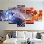 Thunder and Flame 5 Pieces Canvas Wall Art Decor Home Living Room Decorations 5 Panel Thunder Flame Bird Canvas