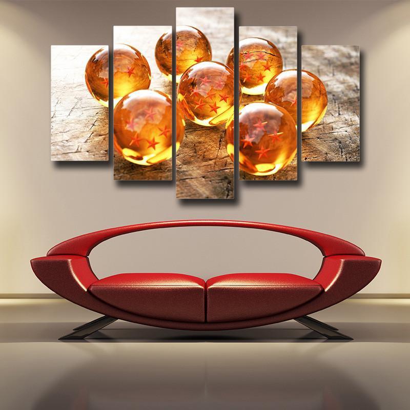 Dragon Ball Z Dragon Balls 5 Pieces Canvas Home Decor Wall Art Living Room Decoration Canvas