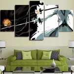 Ichigo Kurosaki 5 Pieces Canvas Wall Art Pictures living Room Yin Yang Ichigo Sword Fighting Canvas
