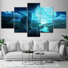 Wolf Moonlight 5 Pieces Canvas Wall Art Home Decor Living Room 5 Panel Canvas