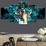 Dragon Ball Super Vegeta Super Saiyan 5 Pieces Canvas Wall Art Living Room Decor Canvas