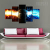 Naruto Sasuke Sun and Moon 5 Panel Canvas Wall Art Home Decor Canvas