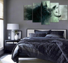 Ying Yang Canvas Art Wall 5 Panel Black and White Wolf Home Decoration Living Room Canvas